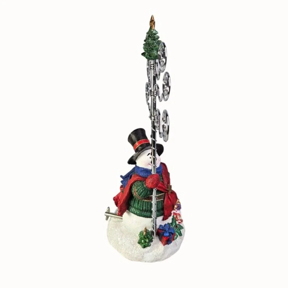 San Francisco Music Box Snowman Christmas Card Photo Holder Figurine Music Video
